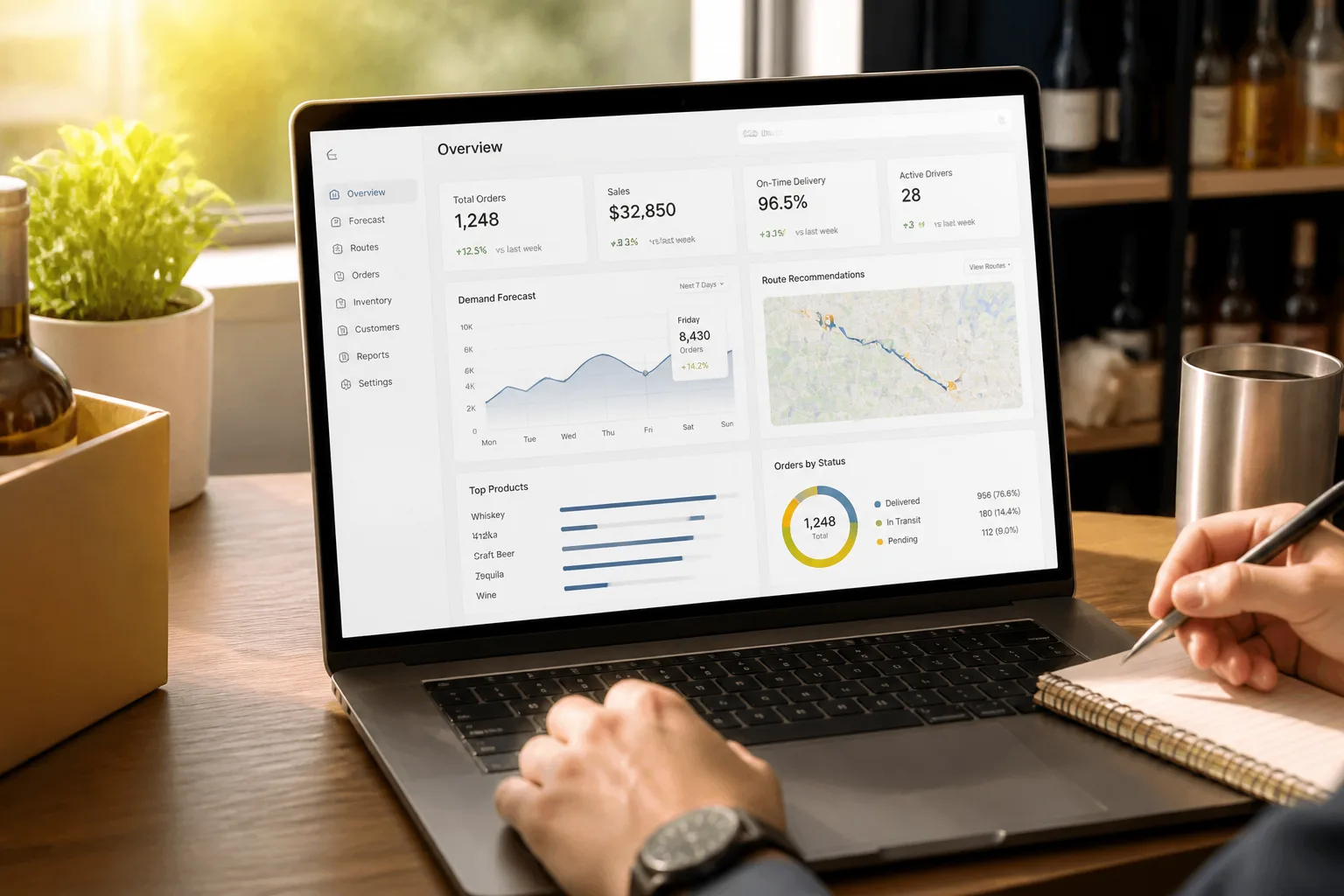 AI powered alcohol delivery with route optimization and retail analytics