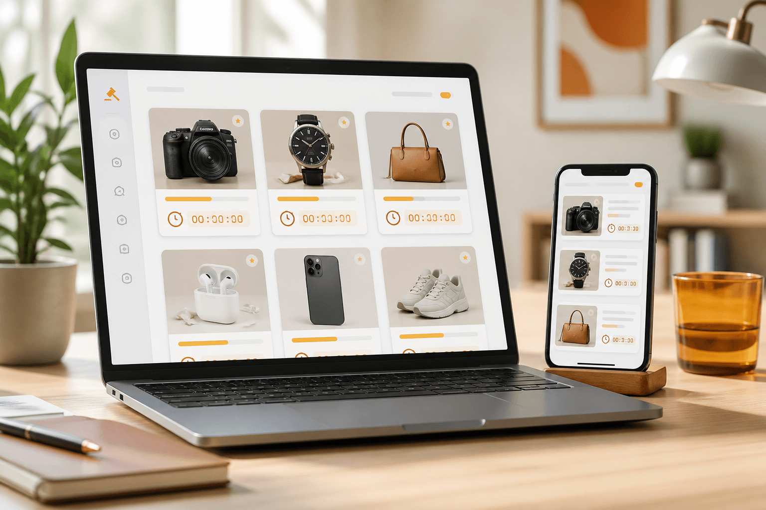 Timed online auction platform with proxy bidding and scheduled lot closings