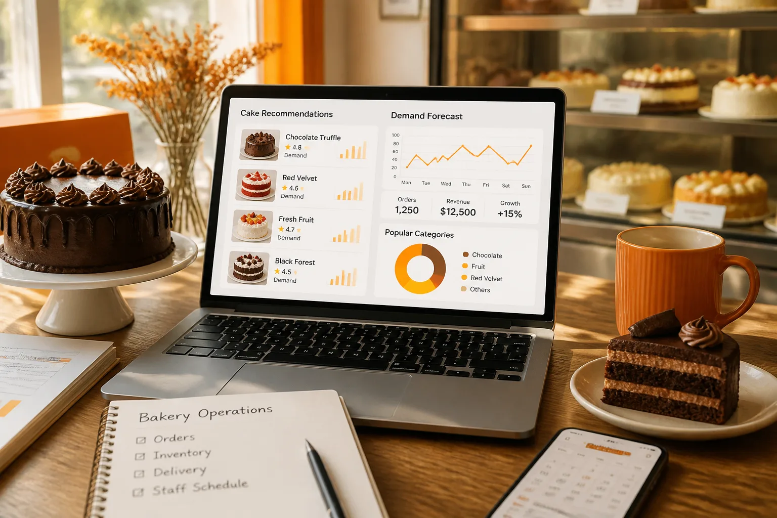 AI powered cake delivery with recommendations and bakery analytics