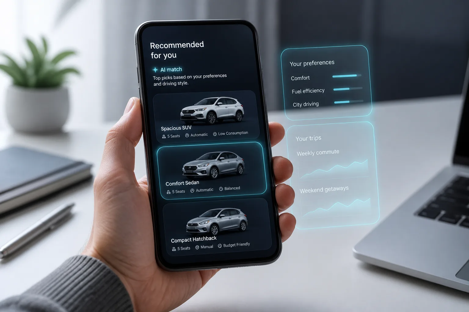 AI powered car rental app with fleet optimization and intelligent recommendations