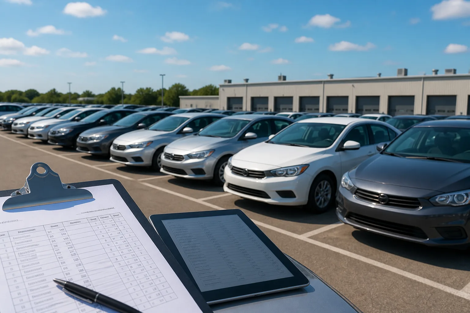 Fleet management app monitoring vehicle availability and maintenance schedules