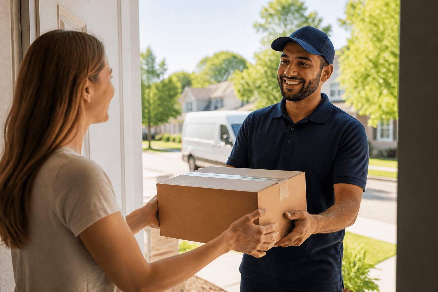 Last mile delivery app with doorstep package handoff