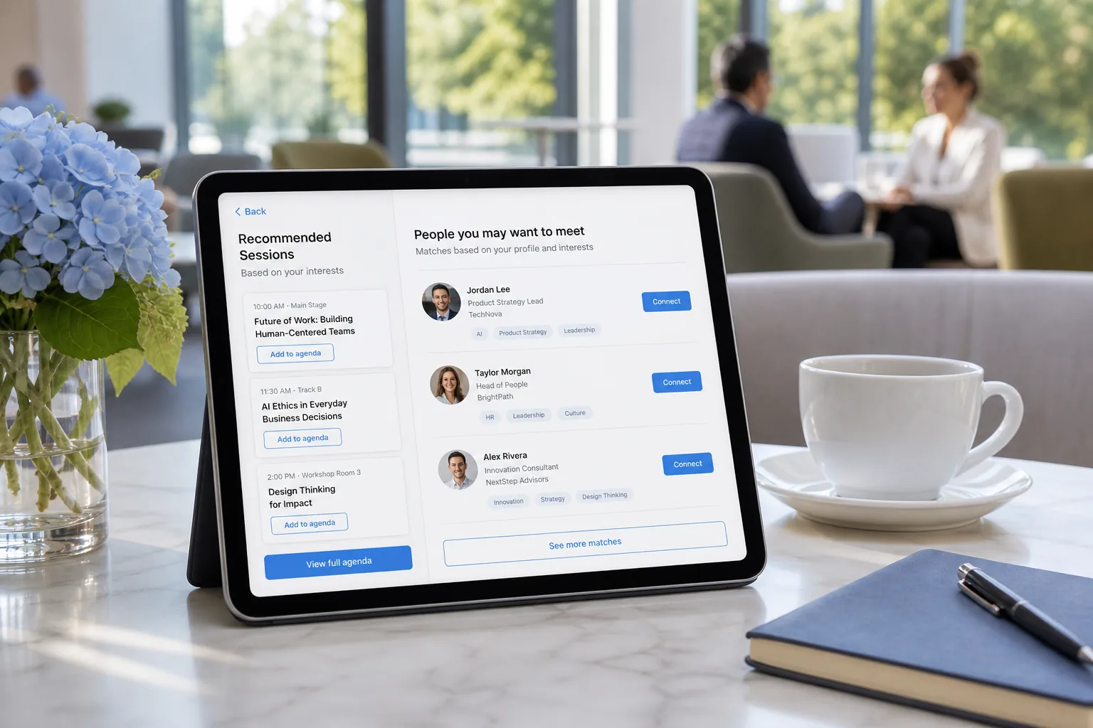 AI powered event app with session recommendations, networking, and analytics