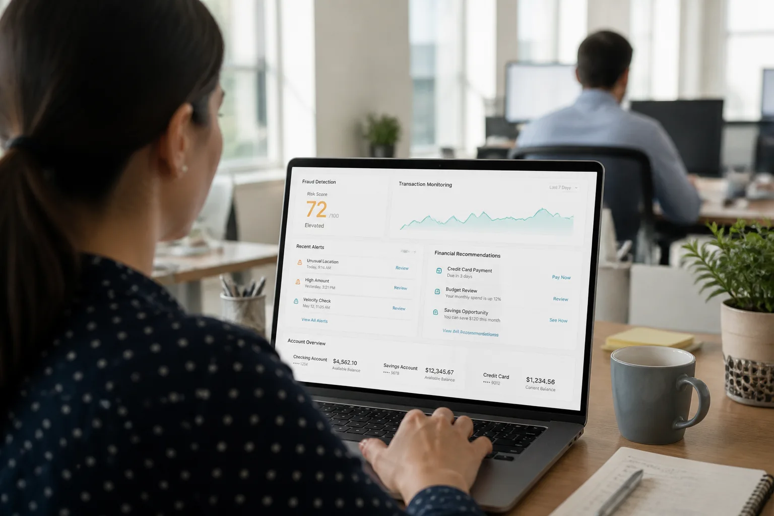 AI powered fintech app with fraud detection, recommendations, and analytics