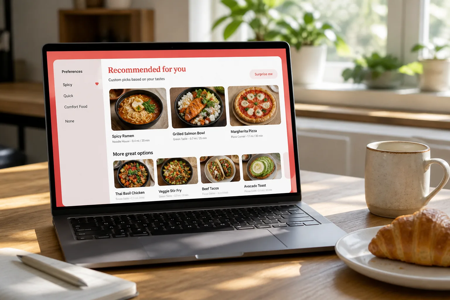 AI food delivery app with personalized recommendations, demand forecasting, and route planning