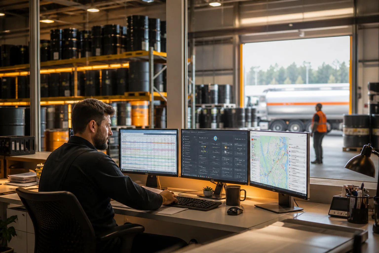 Fuel distributor platform with inventory tracking, delivery scheduling, and business analytics