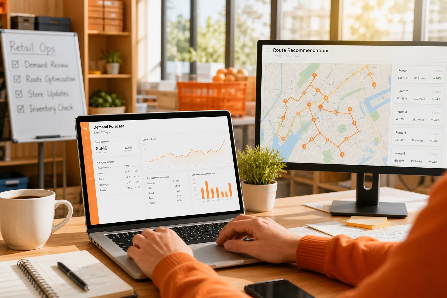 AI powered grocery delivery with route optimization and retail analytics