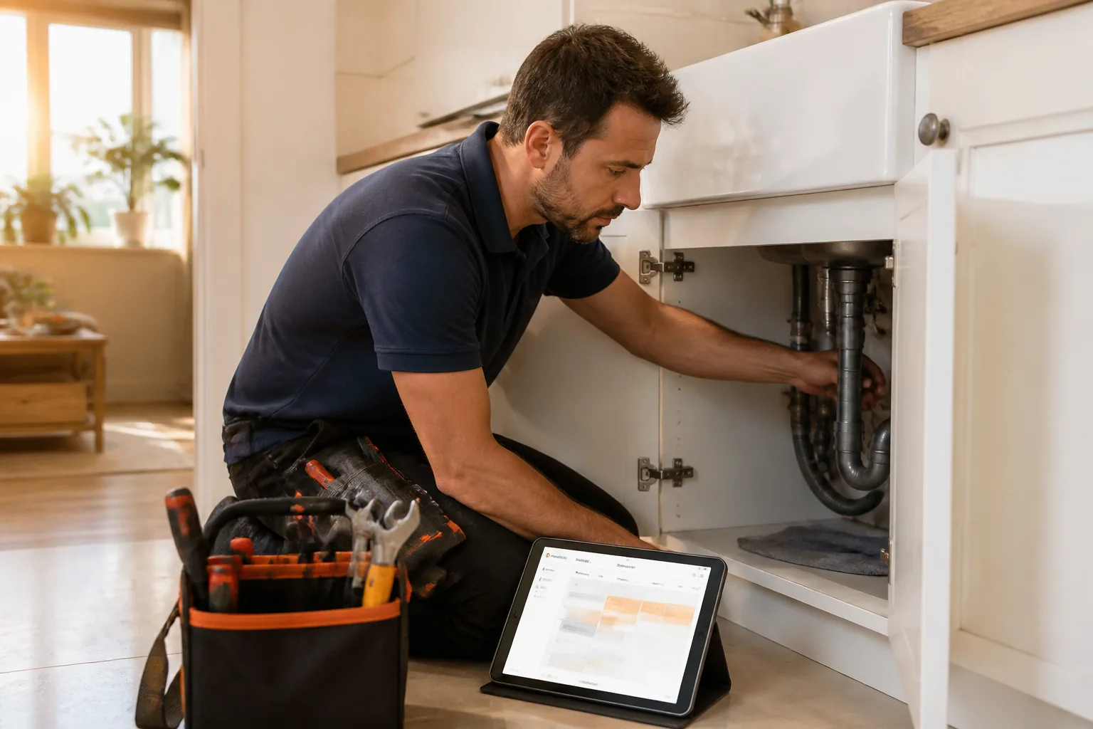Plumbing and electrical app with emergency booking, technician dispatch, and billing management