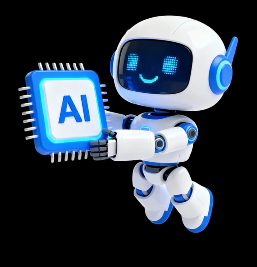 Robot holding AI chip