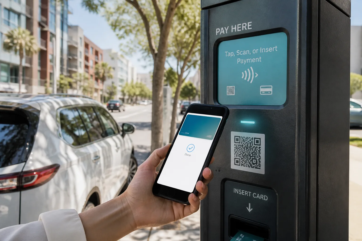 Parking payment app with contactless payments and digital receipts