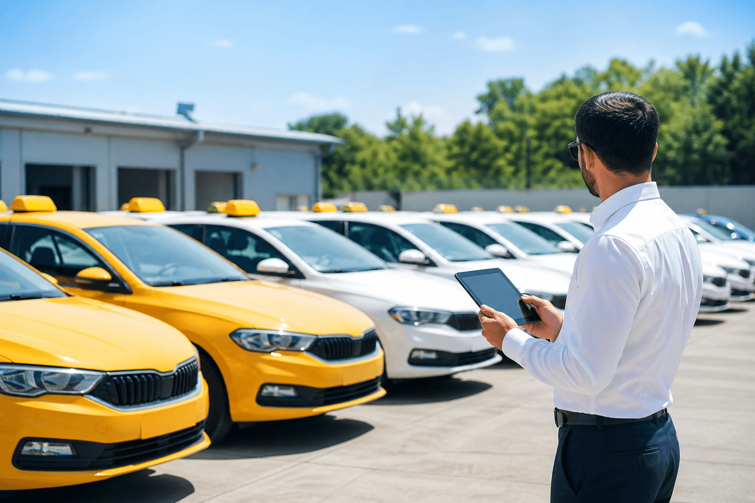 Fleet management solution with taxi depot and operations dashboard