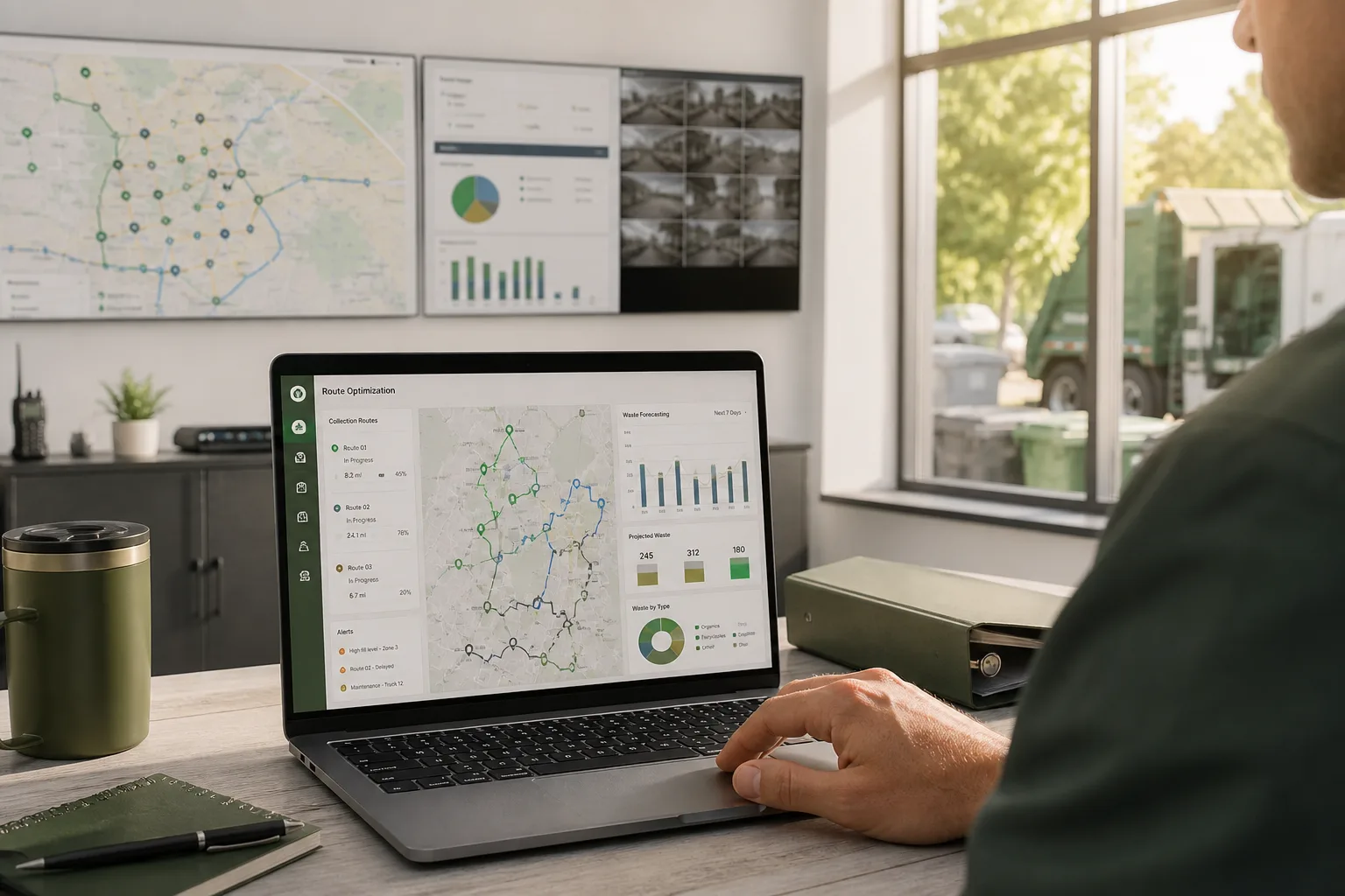 AI powered waste management app with route optimization and business insights