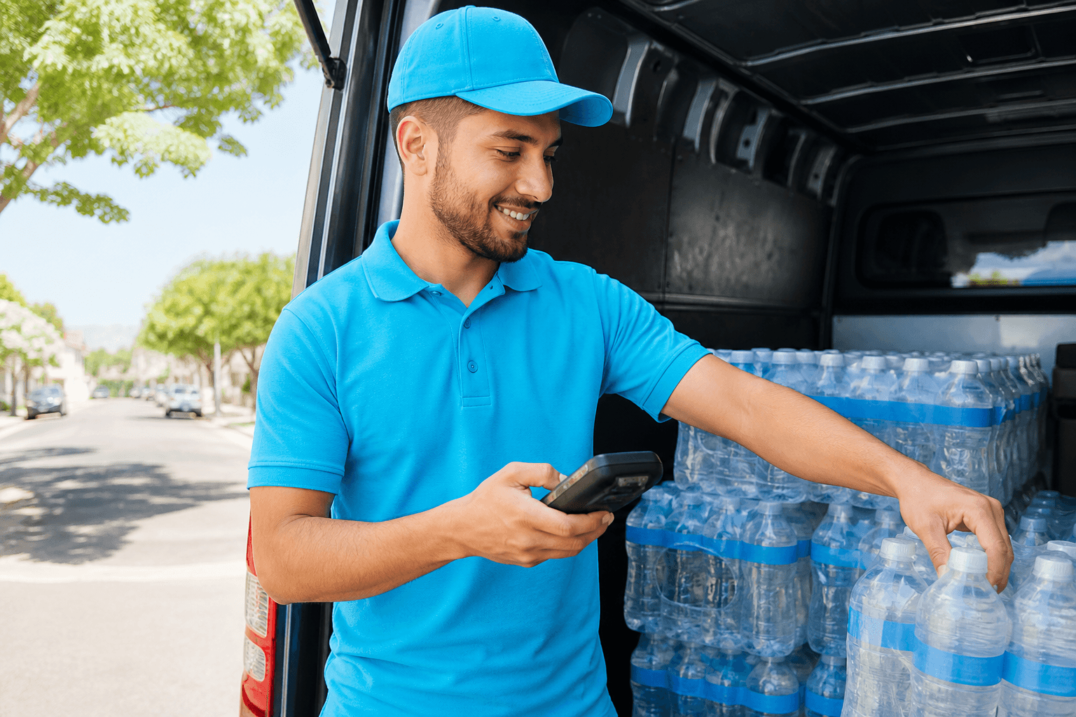 Water delivery partner app with route planning and delivery confirmation