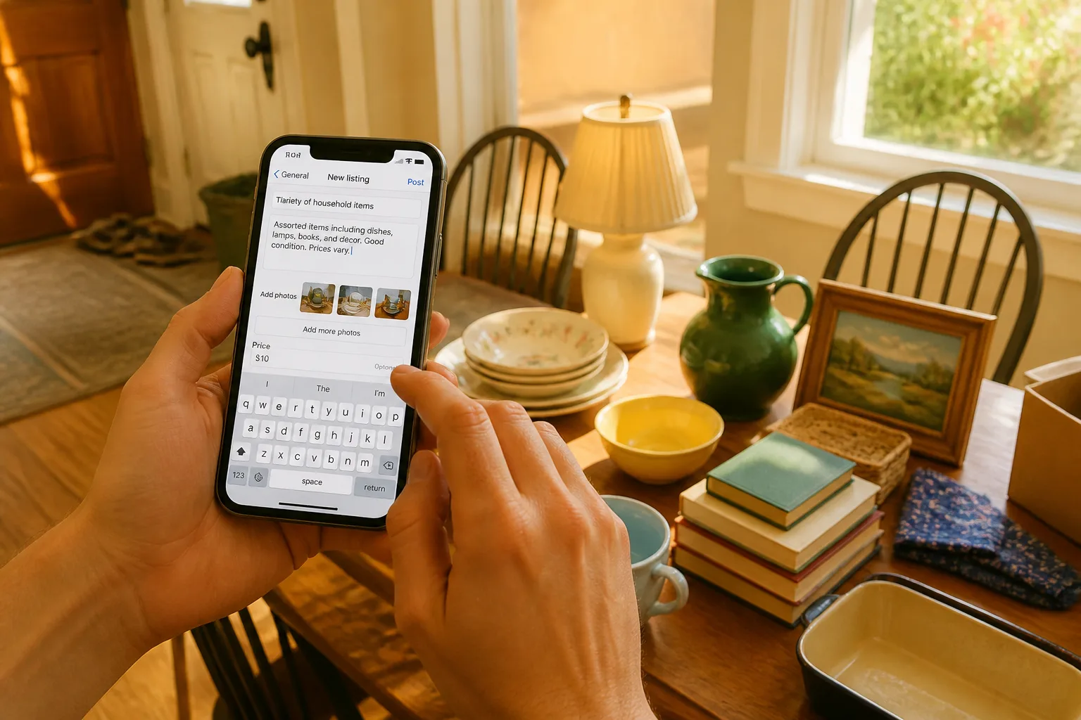 General classified app with listings, search, and secure transactions