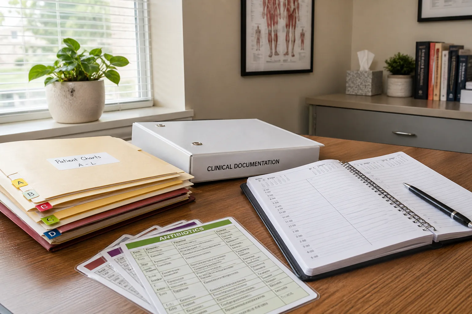 Bright USA medical practice desk representing custom EMR software development