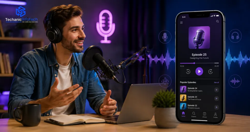 Podcast App Development: Features, Process, Benefits, Technology & Cost