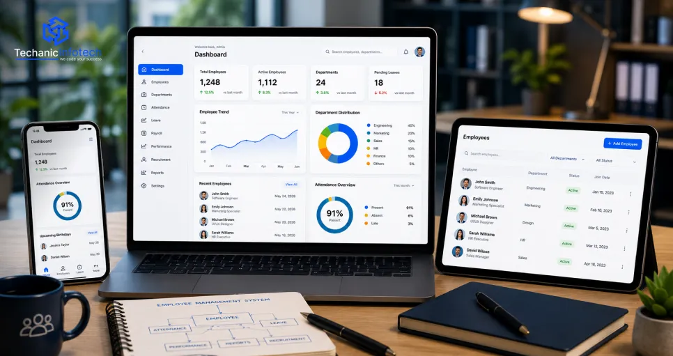 Employee Management Software Development Guide: Modules, AI, Cost & Development Process
