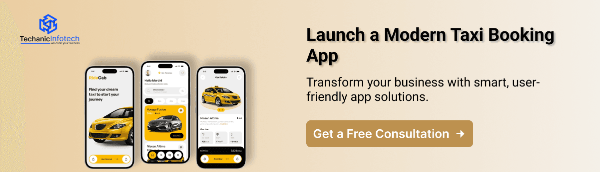 Create Taxi booking App CTA
