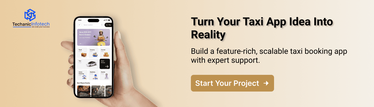 Develop a Taxi booking App CTA