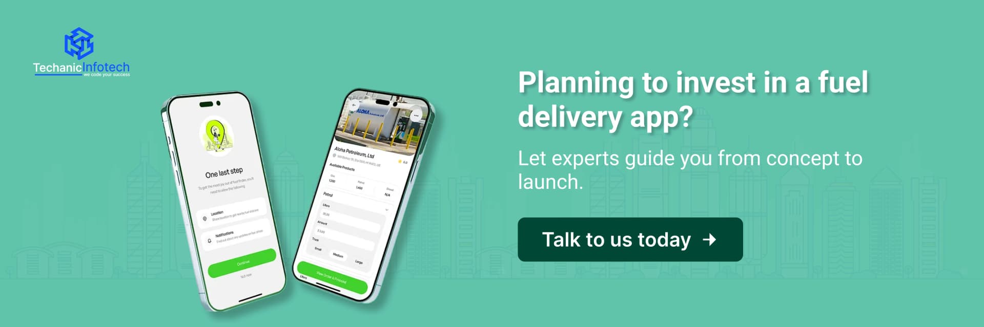 Create a Fuel Delivery App CTA