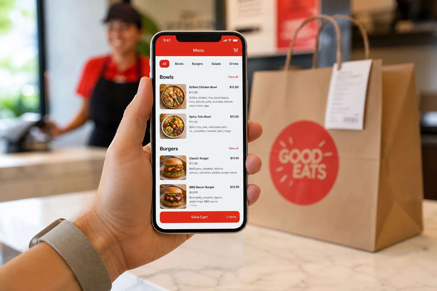 Restaurant food delivery app with direct ordering, menu management, payments, and customer engagement