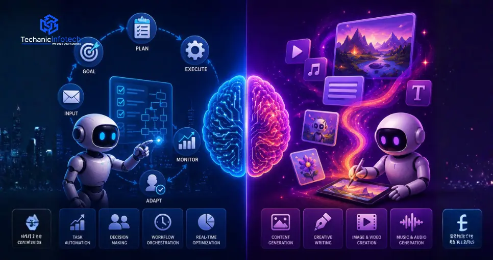 Agentic AI vs Generative AI: Differences, Benefits, Use Cases & More (2026)