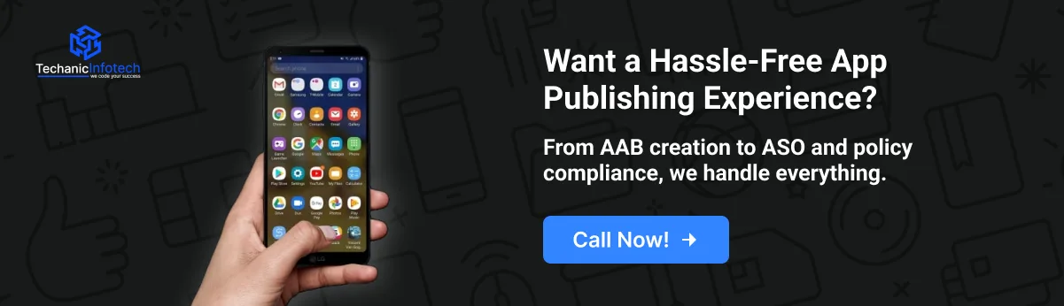 Publish an App to Play Store CTA