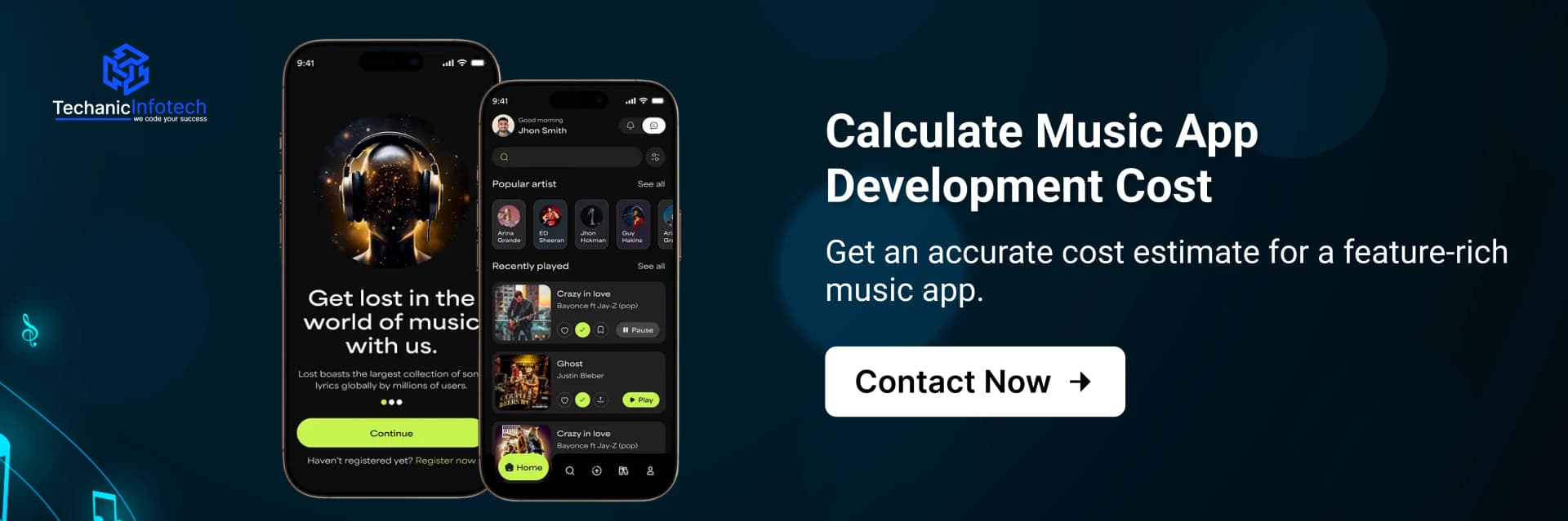 Create a Music App CTA