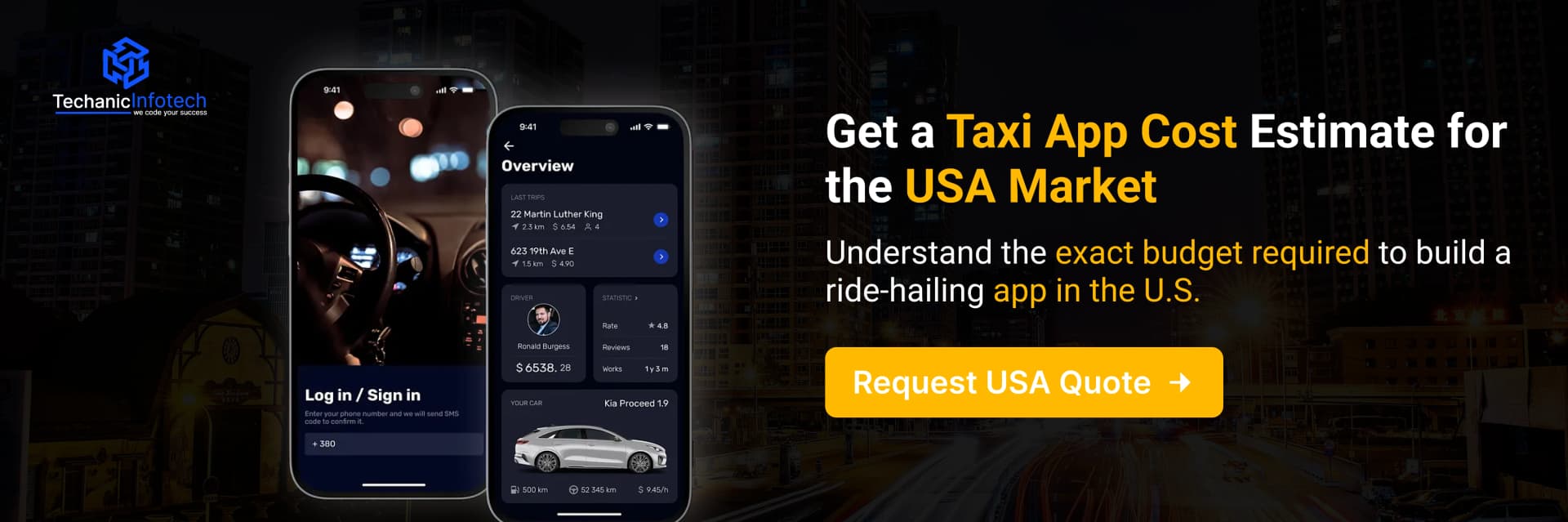 Develop a Taxi App for USA Market