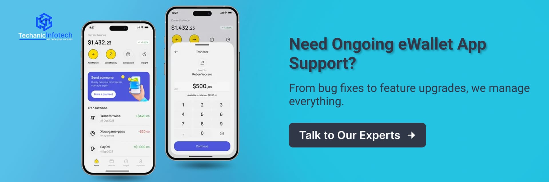 eWallet App Maintenance CTA