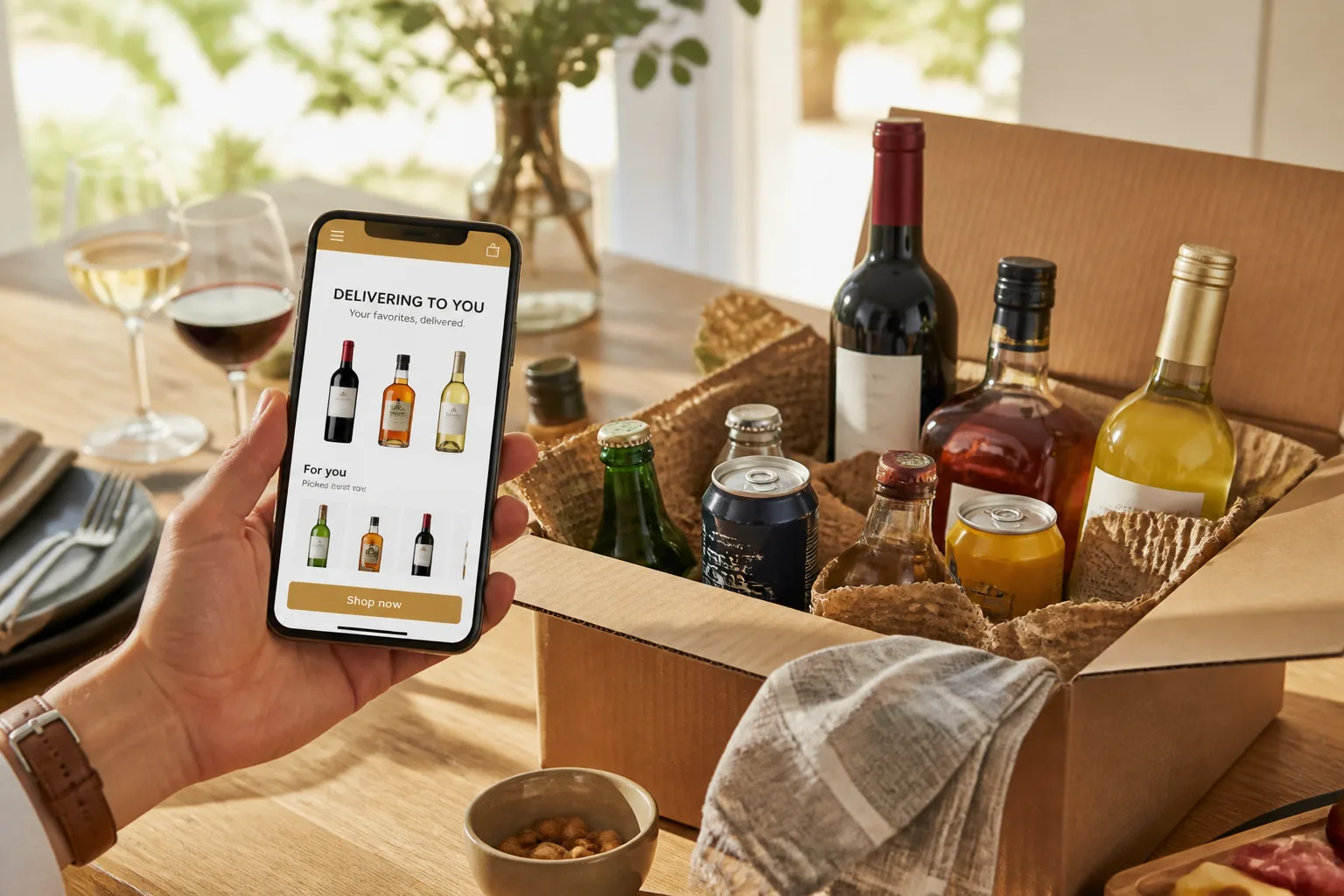 Minibar inspired alcohol-delivery app preview