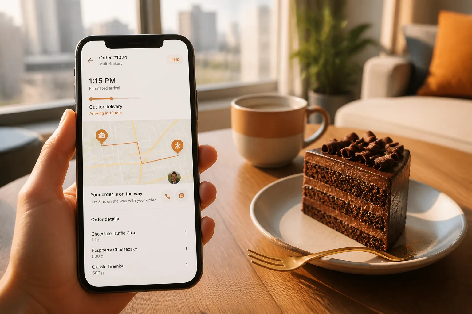 Uber Eats inspired cake-delivery app preview