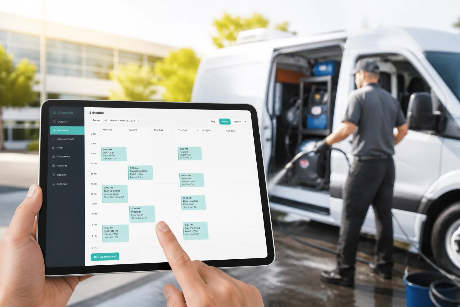 MobileWash inspired car-wash app preview