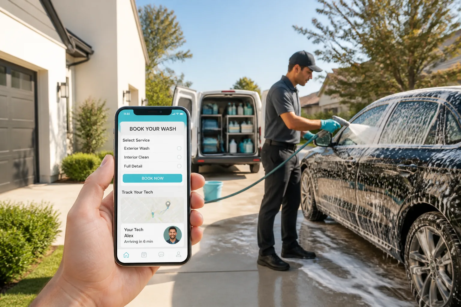 Spiffy inspired car-wash app preview