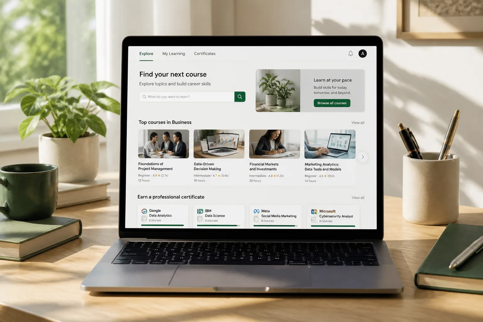 Coursera inspired education app preview