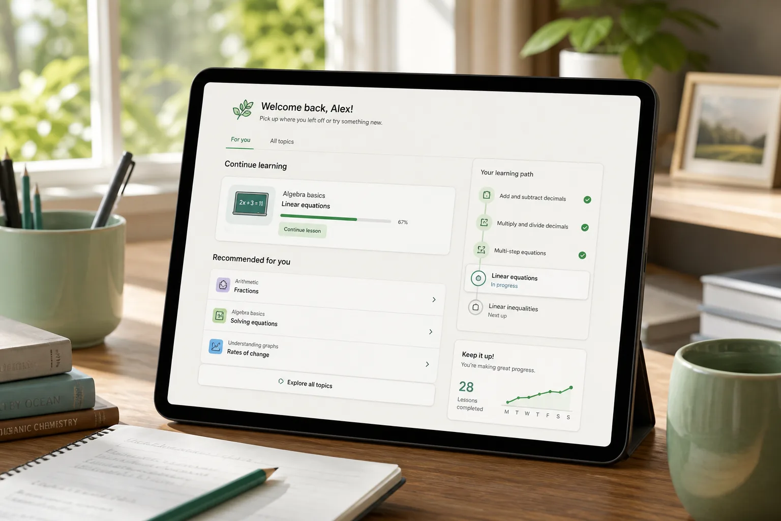Khan Academy inspired education app preview