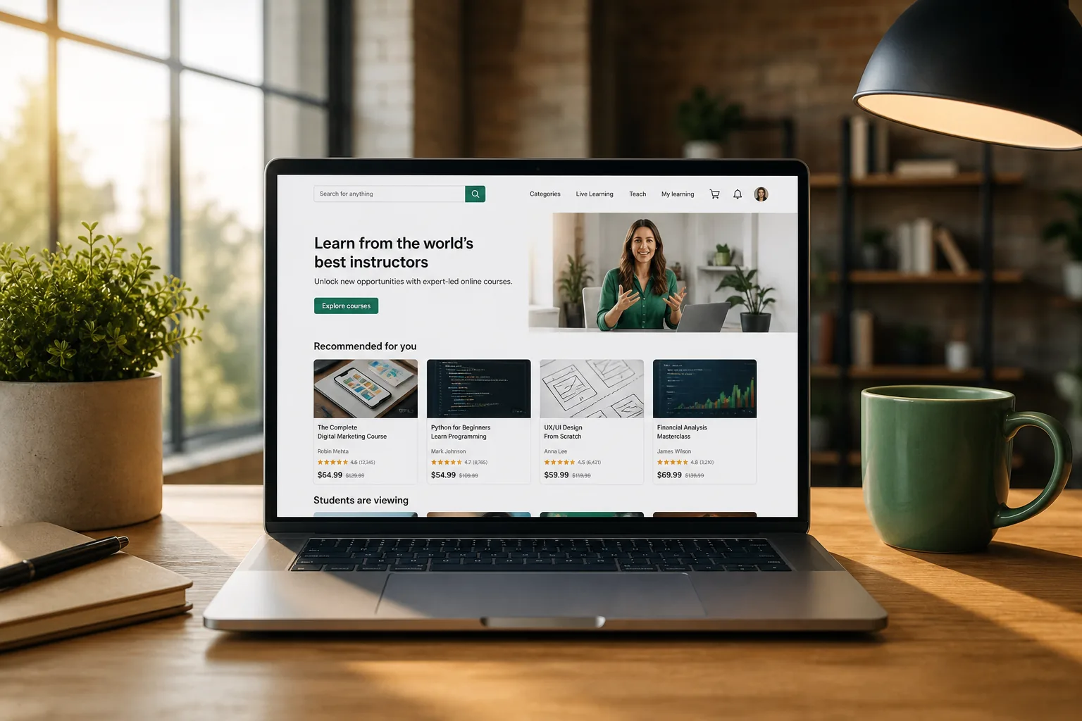 Udemy inspired education app preview