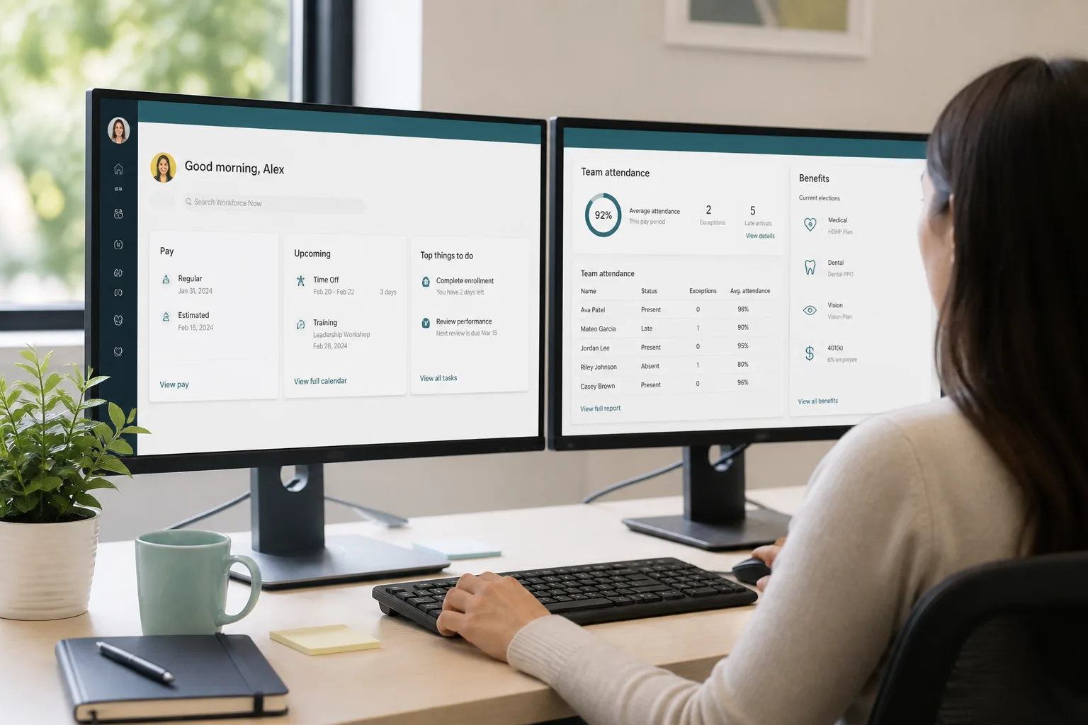 ADP Workforce Now inspired employee management app preview