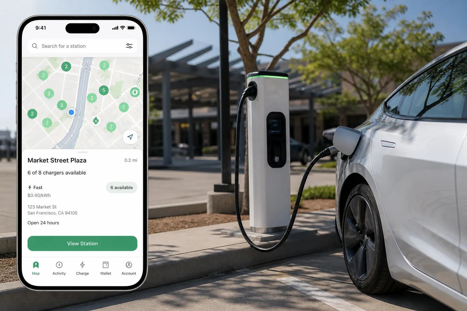 ChargePoint inspired ev-charging app preview