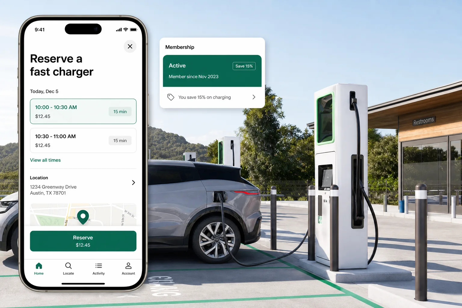 EVgo inspired ev-charging app preview