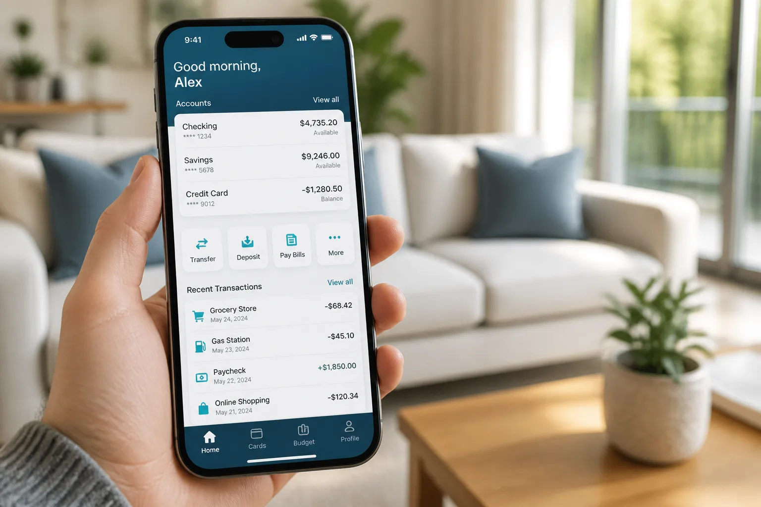 Banking inspired fintech app preview