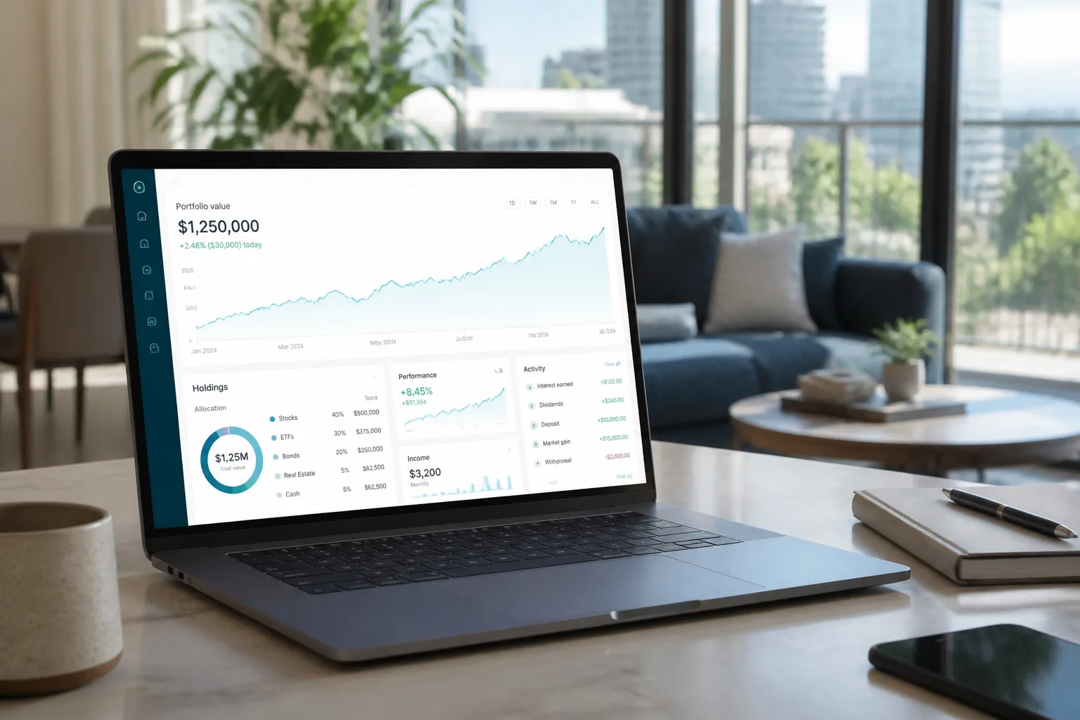 Investment inspired fintech app preview
