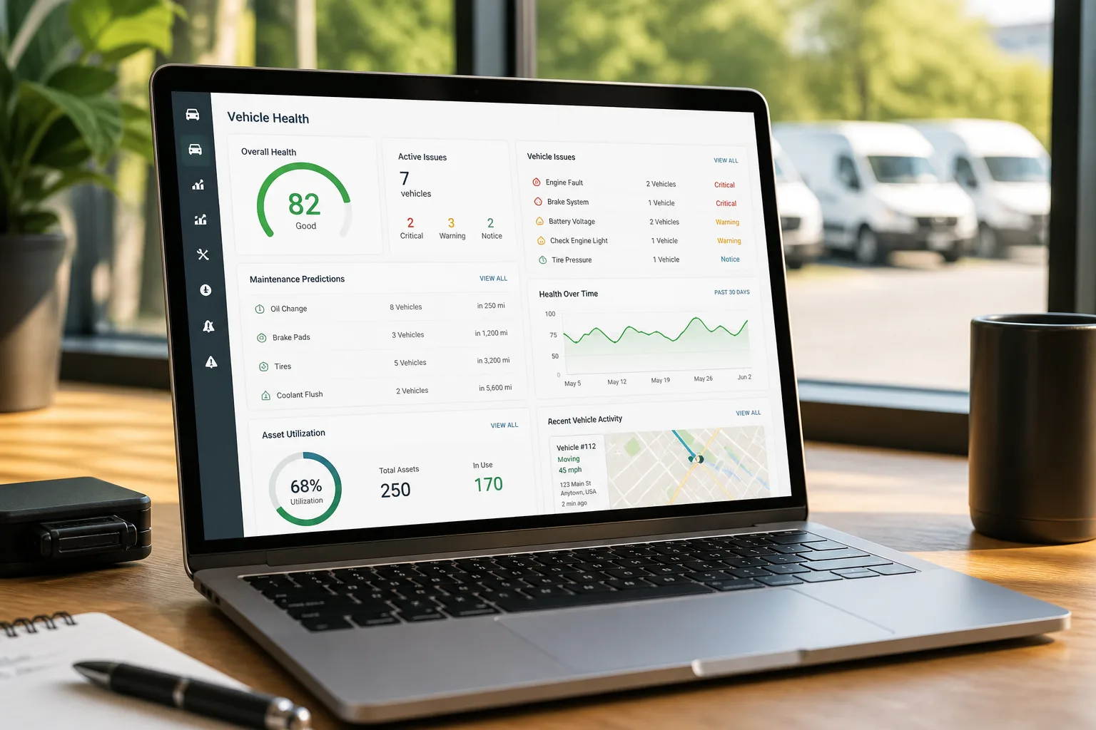Geotab inspired fleet-management app preview