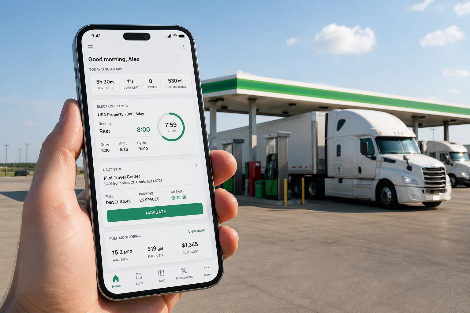 Motive inspired fleet-management app preview