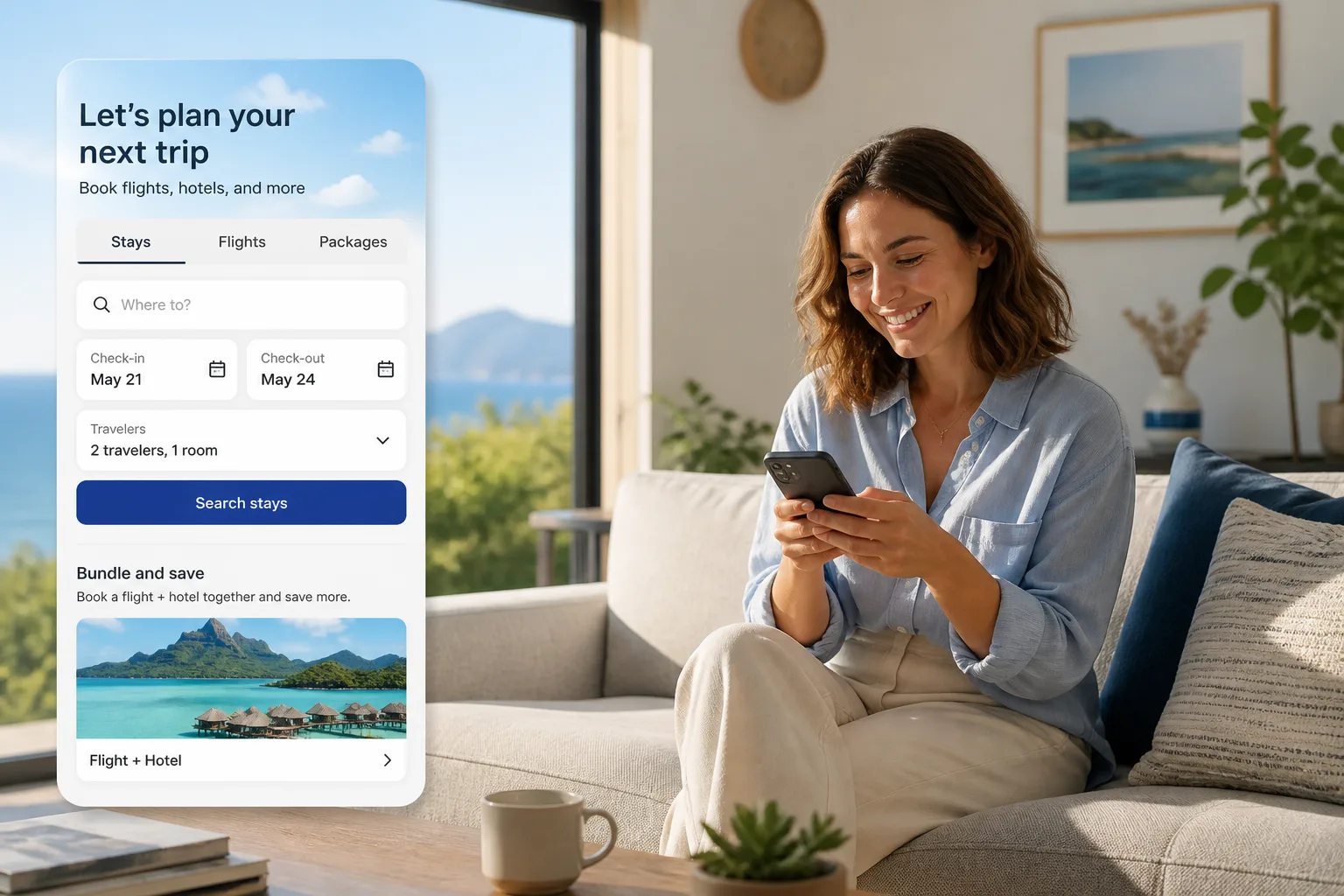 Expedia inspired flight-booking app preview