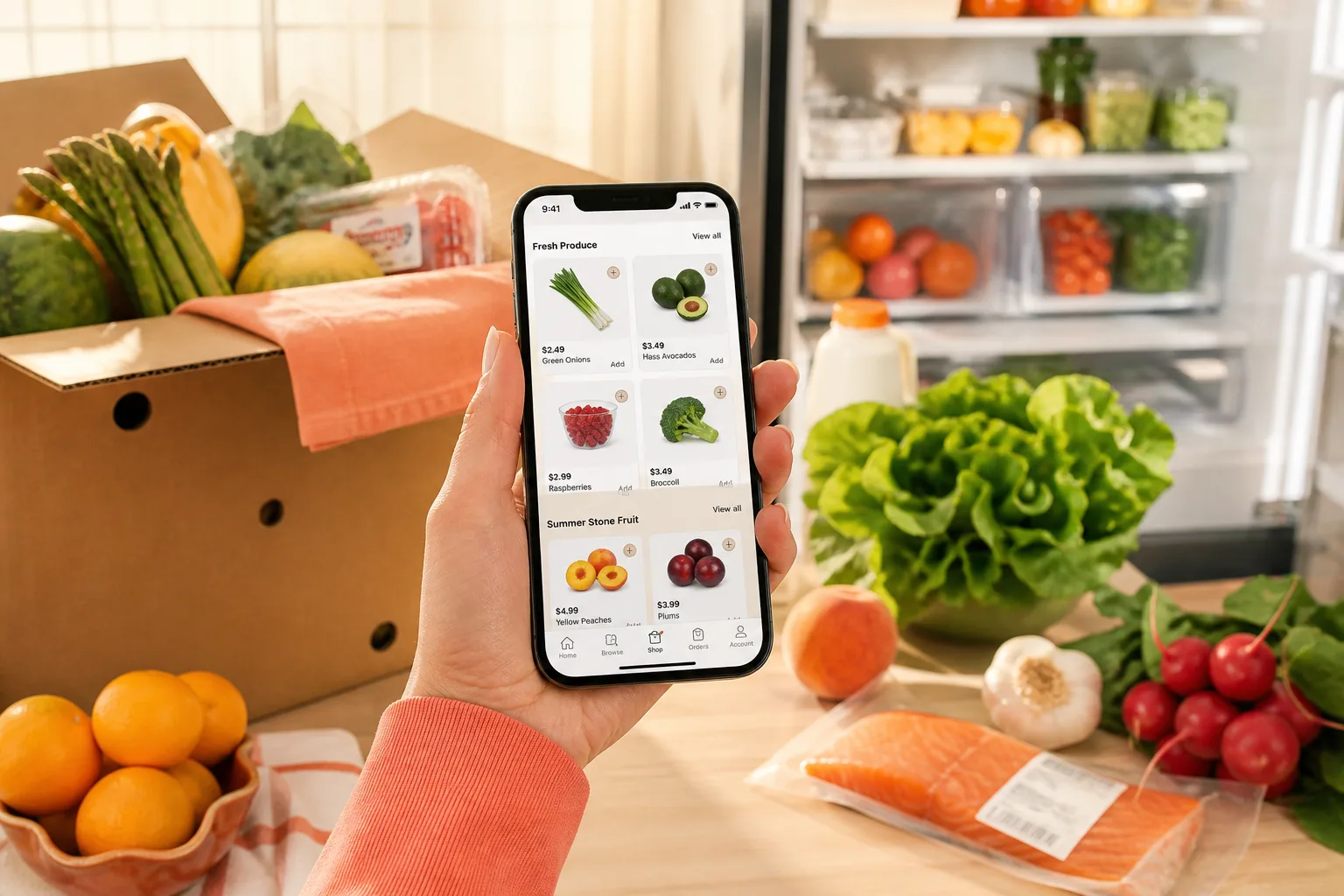 FreshDirect inspired grocery-delivery app preview