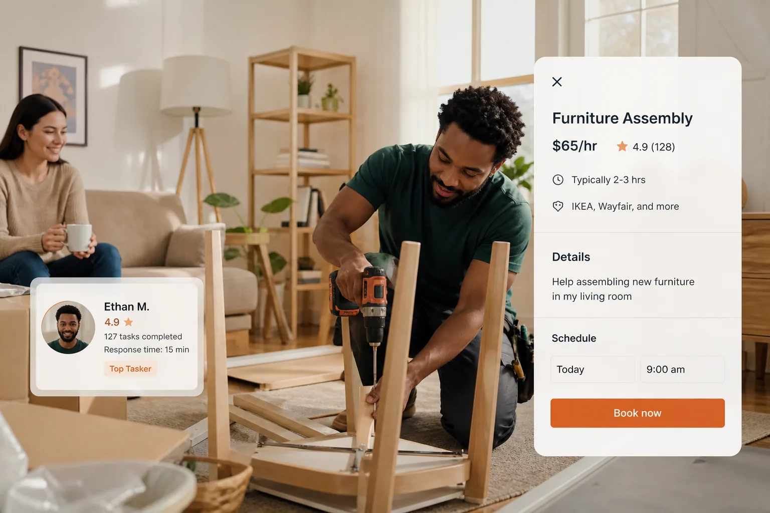 Taskrabbit inspired home service app preview