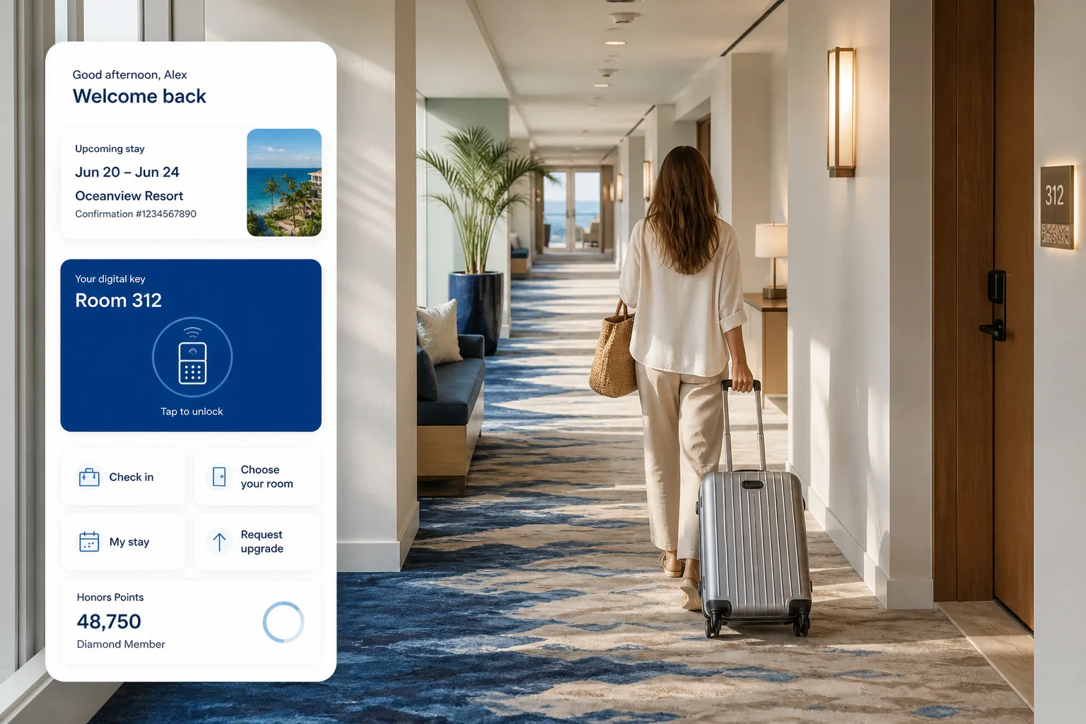 Hilton Honors inspired hotel-booking app preview
