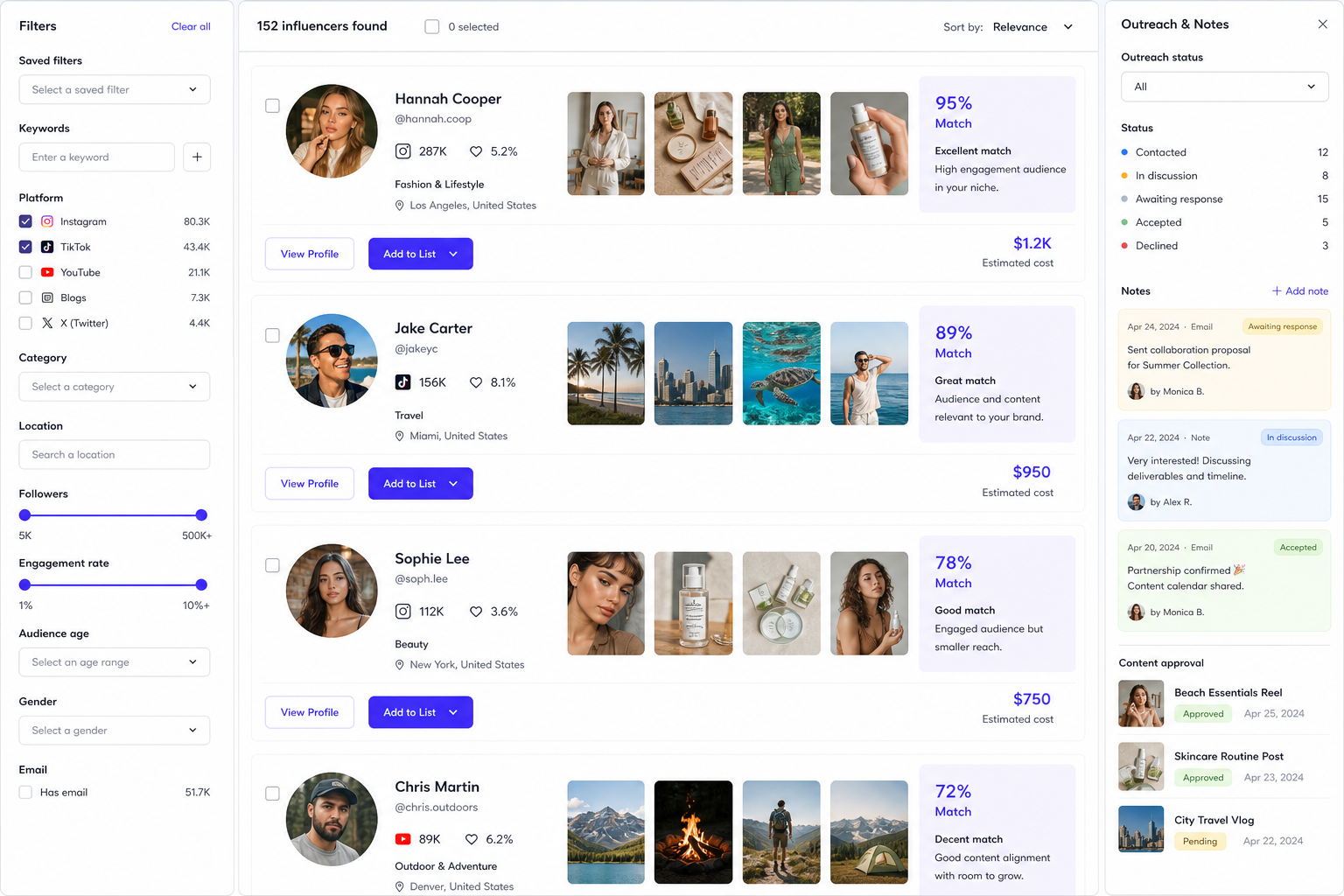 Apps Like Upfluence inspired influencer marketing app preview