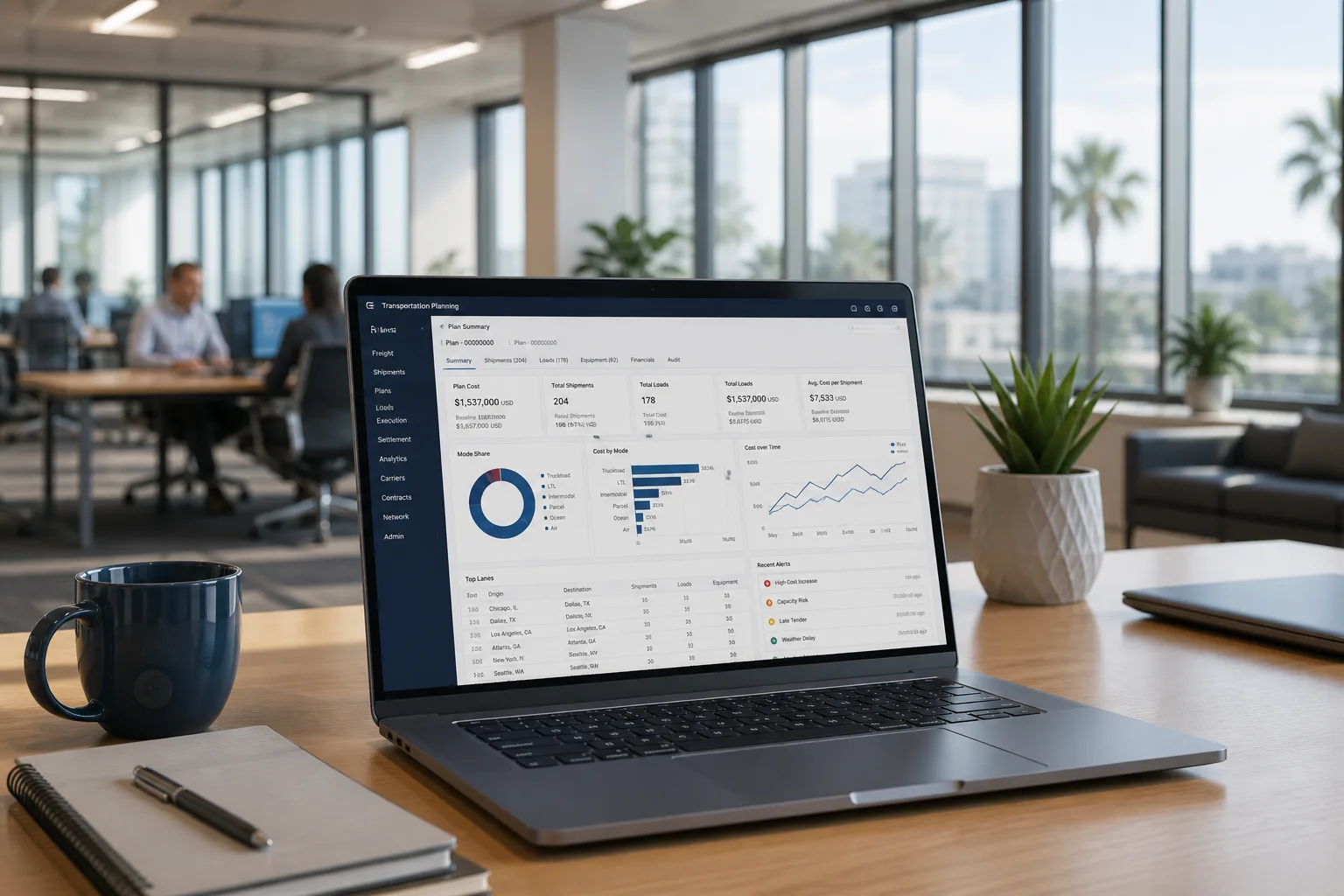 Oracle Transportation Management inspired logistics-management app preview